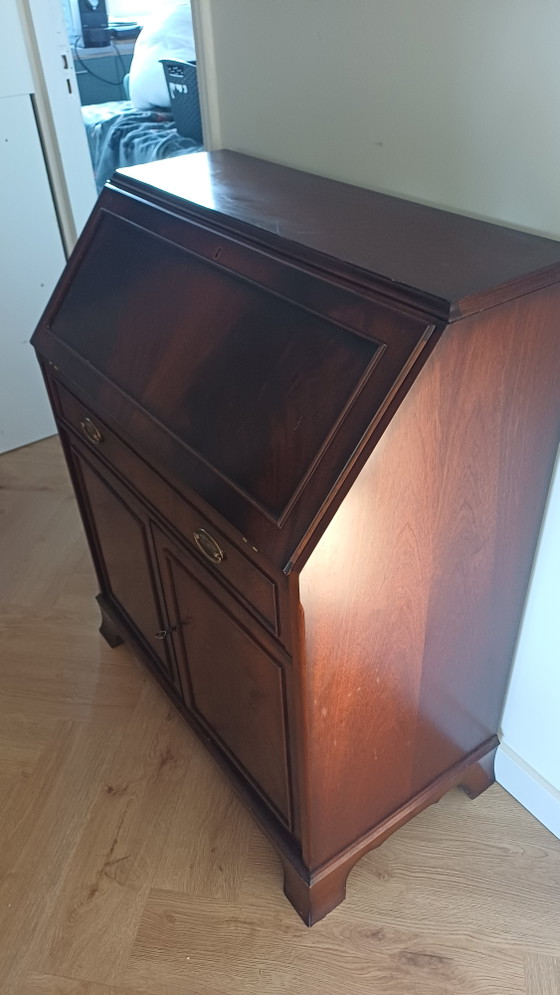 Bureau Met Groen Lederen Blad - Heldense – Leather, Wood (photo 12 of 12)