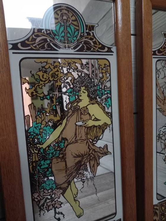 Image 1 of Serie in 4 parti "Le 4 stagioni" di Alphonse Mucha.