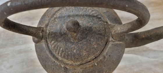 Bollitore antico in ghisa con coperchio originale - bollitore per camino e stufa, circa 1880 (photo 5 of 8)