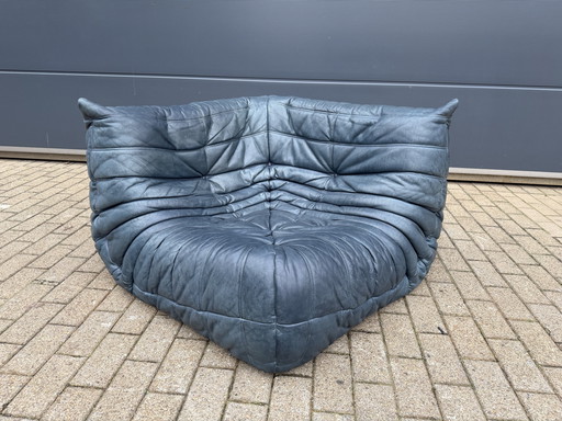 Borsa Ligne Roset Togo Corner 100% autentica in pelle originale Petrol Blue.