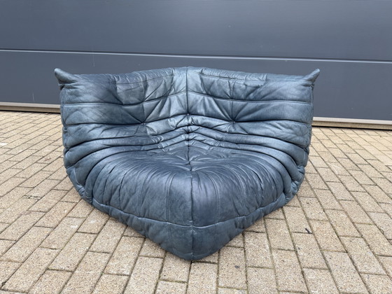 Image 1 of Borsa Ligne Roset Togo Corner 100% autentica in pelle originale Petrol Blue.