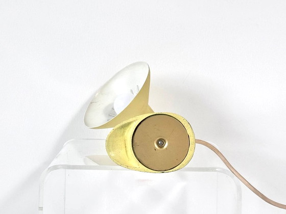 Lampada da tavolo vintage, Giallo pastello, anni '60, Lampade da tavolo, Metallo (foto 10 di 11)