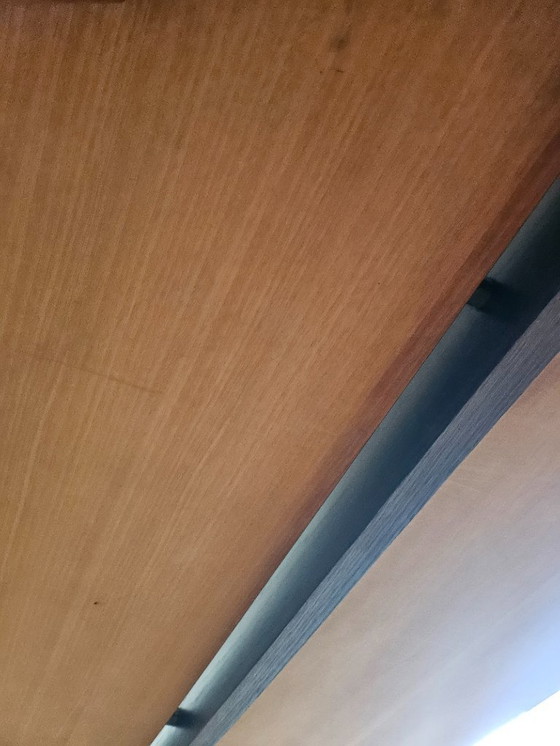 Image 1 of Mid - Century design coffee table made of solid wood and metal