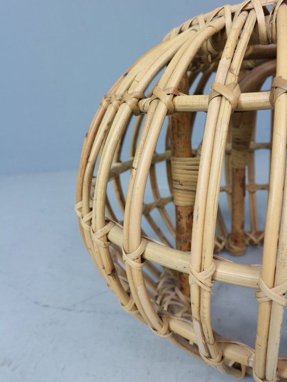 Image 1 of Pouf, jardinière, tabouret ou table d'appoint en rotin vintage des années 1960 par Dirk van Sliedrecht