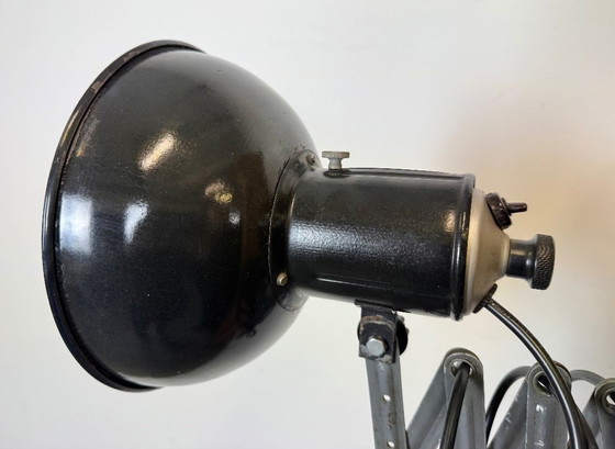 Image 1 of Lampada da parete industriale a forbice in smalto nero, anni '50