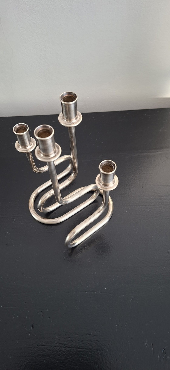 Image 1 of Candelabros italianos antiguos chapados en plata.