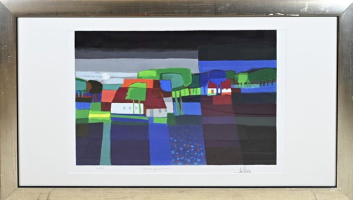 Ton Schulten (1938) Screen print "In the Green" Ges Gen Ged Title