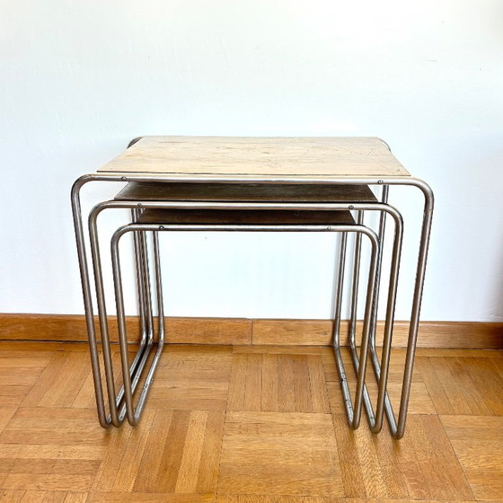 Functionalistische geneste tabellen B9 – Bijzettafels, Metal, Wood (photo 10 of 11)