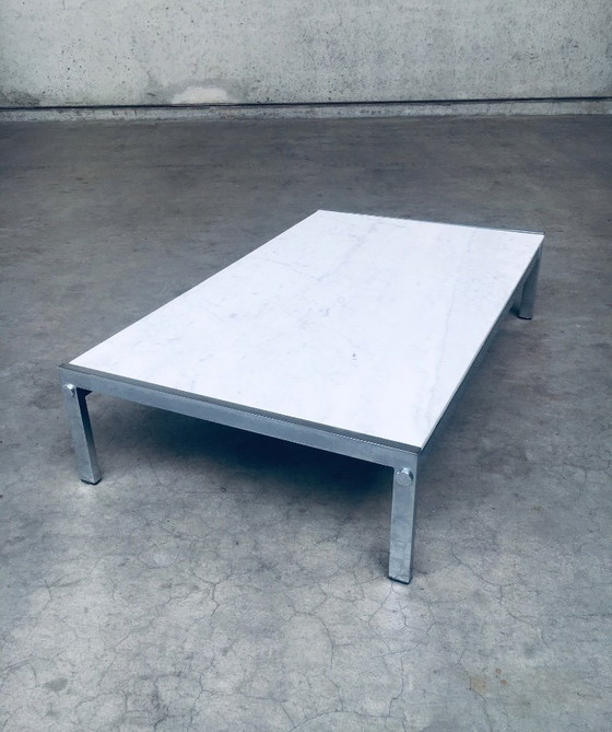 Image 1 of Postmodern Design Carrara Marble Low Coffee Table, Italy 1970's