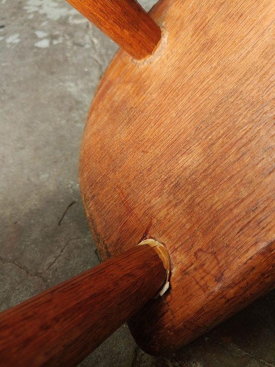 Tabouret vintage en chêne des années 60 - tabouret dans le style de Perriand – Bois (photo 10 of 14)