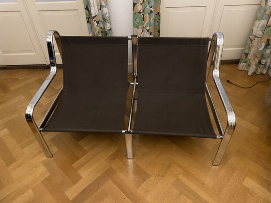 Image 1 of Mid-century chromen bank - twee zitplaatsen