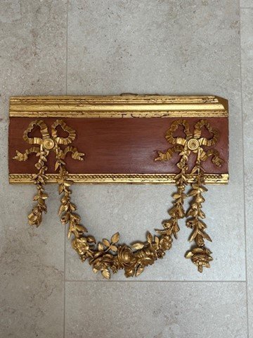 Image 1 of Classic Ornament, Garland Of Plaster On Wooden Panel