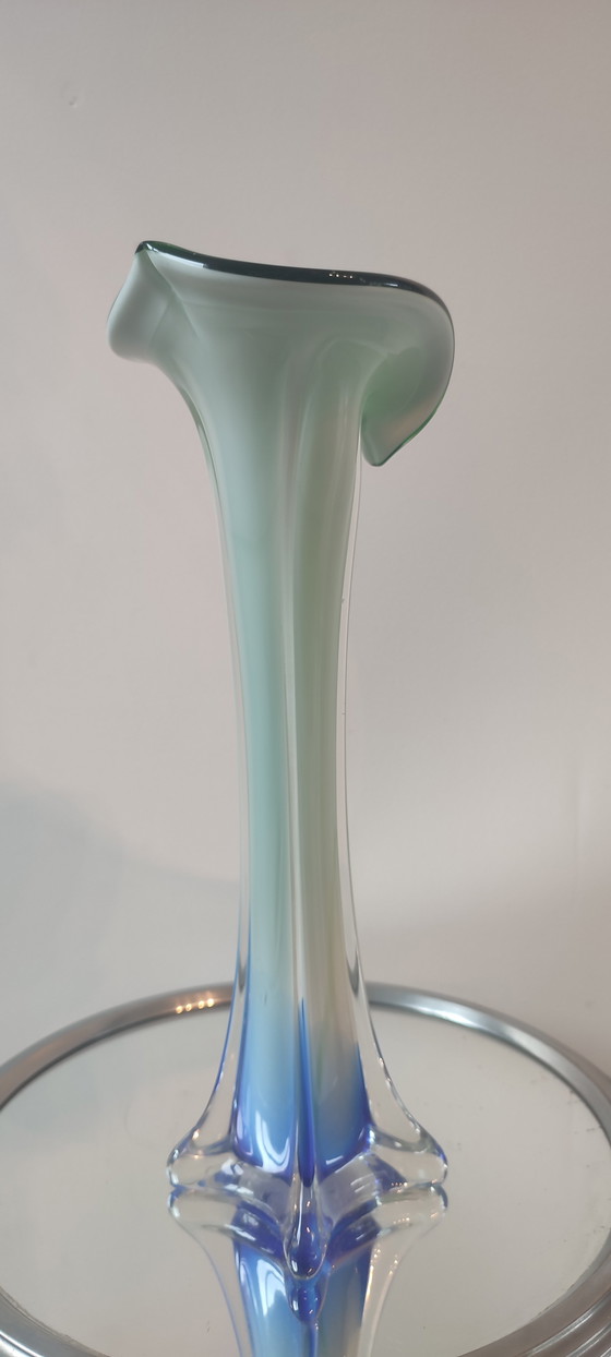 Image 1 of Soliflore vase "Incamiciato" Italian blown glass.