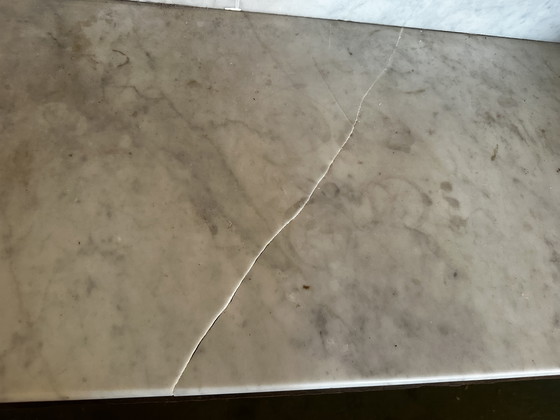 Image 1 of Commode de toilette XIX e s en noyer et marmo stile Luigi Filippo 