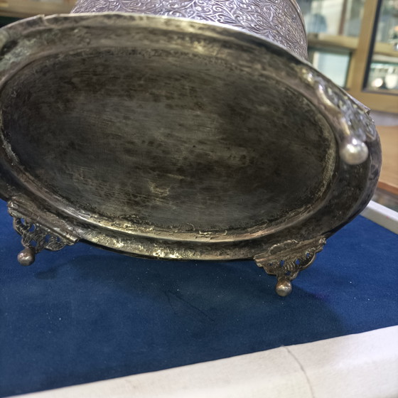 Image 1 of Zeldzaam, met de hand gebeiteld Marokkaans zilveren meesterwerk uit de 19e eeuw (650 g)