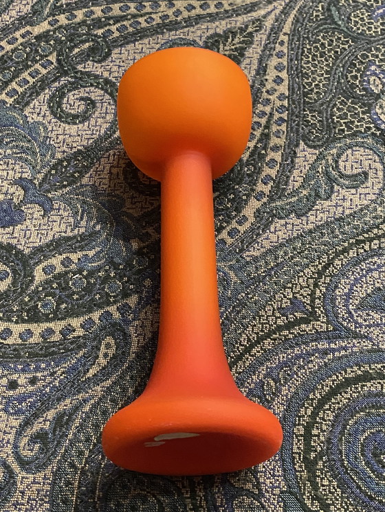 Image 1 of Vase Carlo Moretti en satin orange et blanc 24,5 cm