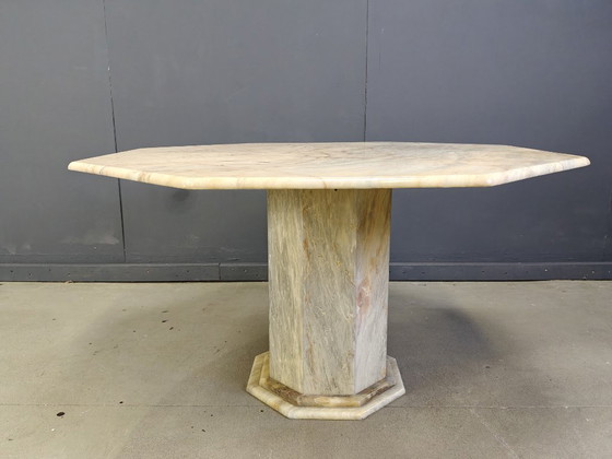 Image 1 of Octogonal italian marble dining table 1970s