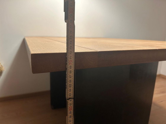 Image 1 of Red oak dining table