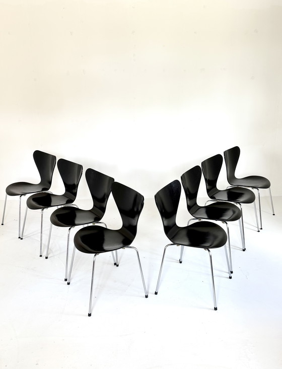 Image 1 of 8x Sillas Fritz Hansen negras