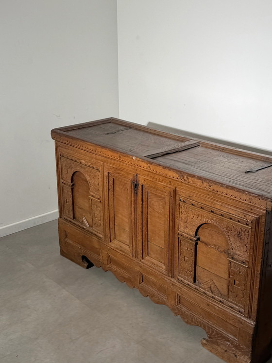 19th-Century Carved Wooden Chest – Storage cabinet (photo 3 of 7)