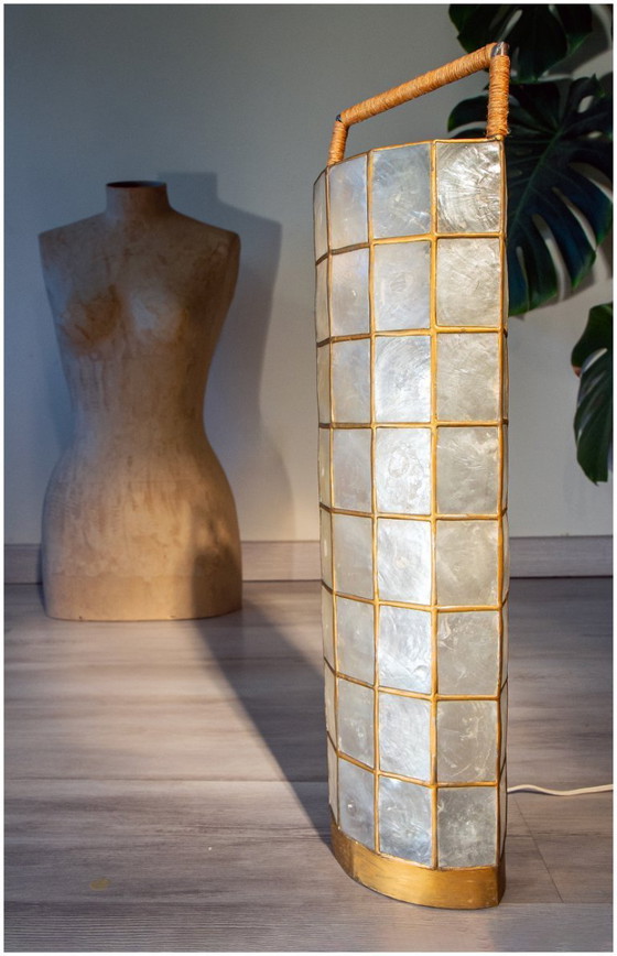 Image 1 of 1960s Capiz mother-of-pearl lamp