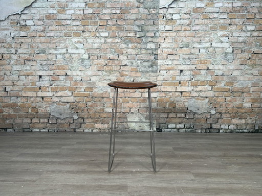 Cappellini Hi Pad Stool – Cuir marron | Jasper Morrison