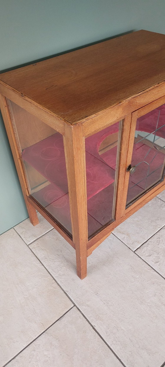 Image 1 of Magnifique meuble à thé ancien en verre taillé