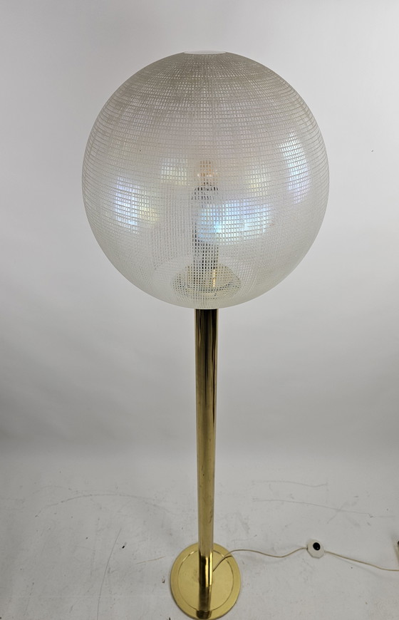 Image 1 of Italienische Stehlampe aus Glas und Messing