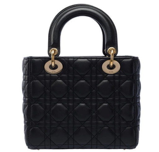 Borsa DIOR Lady Dior in cuoio nero - 103265