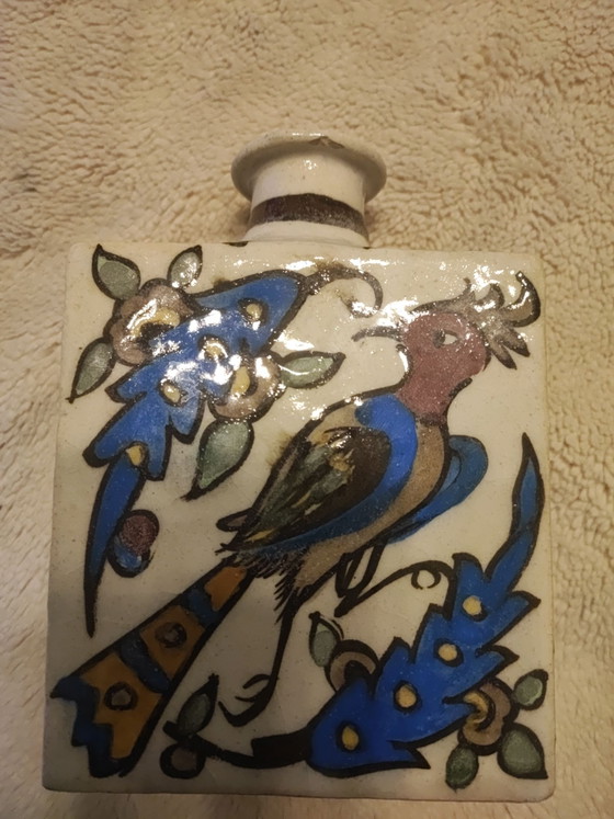 Persian Ceramic Bottle Qajar Dynasty circa 1850, Decorative Objects, Brown (photo 2 of 8)