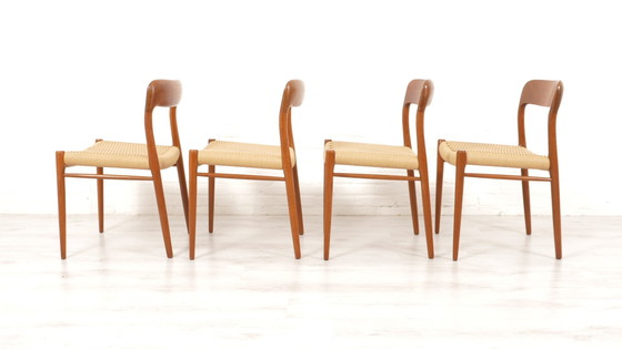 Image 1 of  4 X Vintage Dining Chairs Niels Otto Mller Model 75