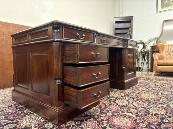 Scrivania Partner Inglese Chesterfield Classica – Scrivanie, Leather, Wood (photo 13 of 21)