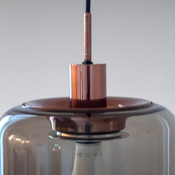 Image 1 of 1x Colgante de diseño italiano de cristal ahumado y bronce