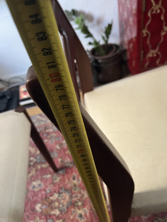 Image 1 of Set di sedie da pranzo vintage di design danese/olandese - anni '60 in teak/similpelle bianco sporco