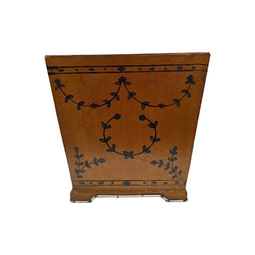 Corbeille vintage en bois peint, années 1950/60