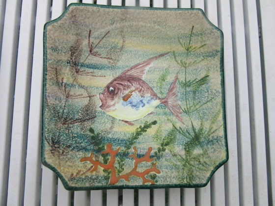 Image 1 of 2 M.G.A.   G. Mazzotti Albisola Italy Fish Plates Saucers Modernist