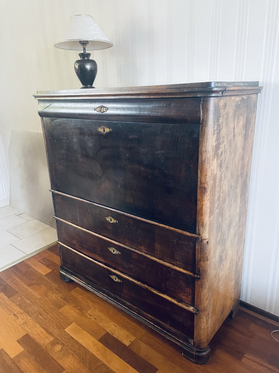 Image 1 of Antieke secretaire kast / klepbureau