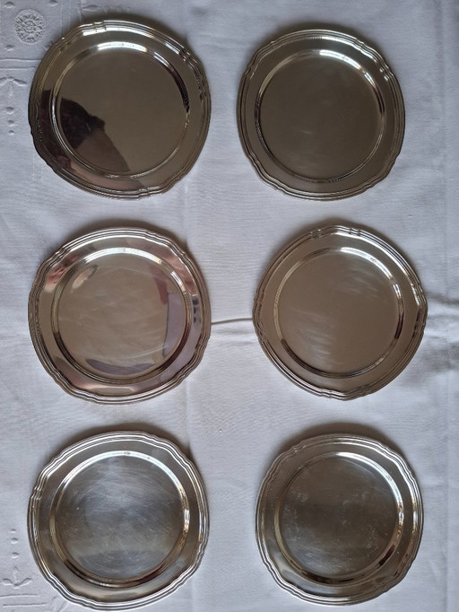 6 assiettes à pain 16 cm métal argenté Gallia Christofle 