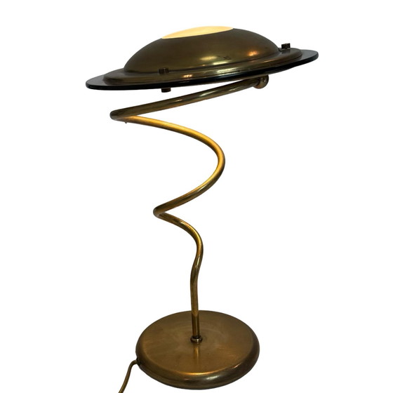 Image 1 of Steinhauer - Messing/goudkleurig en rookglas - Vintage bureaulamp in postmoderne stijl
