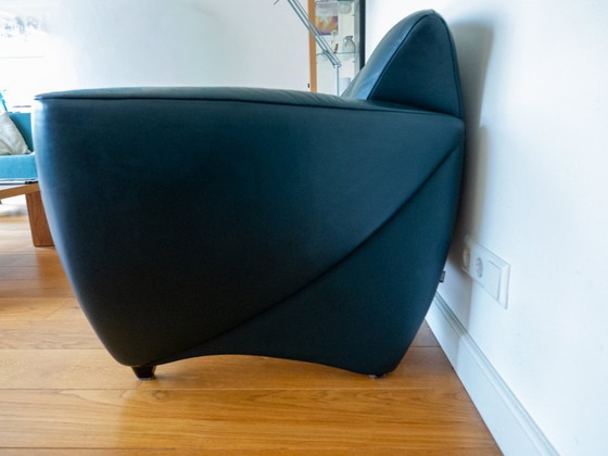 Image 1 of Beautiful, elegant 3-person leather sofa from the designer brand Jori