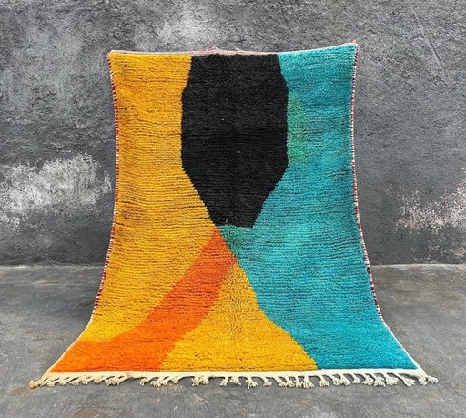 Traditional Berber rug with colorful patterns, size 2/3 m