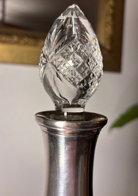 Image 1 of carafe Baccarat col en argent