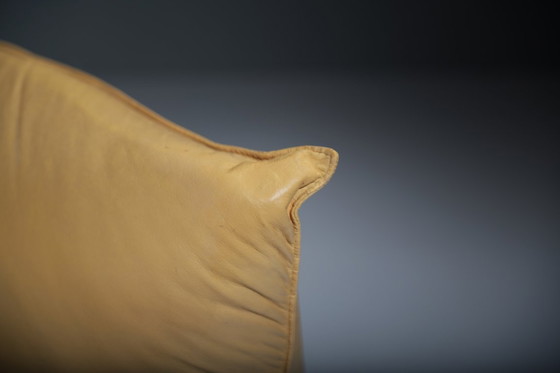 Image 1 of Sehr seltener Canestrari-Loungesessel und Ottomane aus Leder – Vittorio Varo – Canestrari