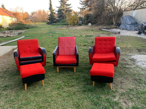 Mid-Century Lounge Chairs with Ottomans, 1960s, Set of 5 – Armchairs, Mid Century Modern (photo 5 of 6)