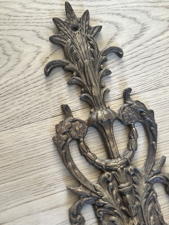 Image 1 of Antiche lampade da parete in bronzo in stile rococò francese - Coppia