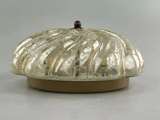 Image 1 of 60er 70er Jahre Lampe Leuchte Plafoniere Flush Mount Ice Glas Space Age Design