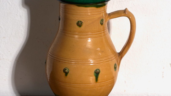Antique folk glazed pottery pot – Central Europe, circa 1930 – Plant pot, Rustic (photo 3 of 40)
