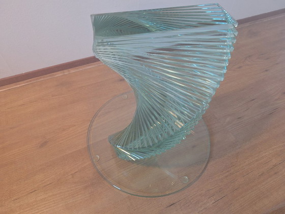 Image 1 of Helix Spiral Table basse sculpturale en verre dans le style de Danny Lane, années 1980