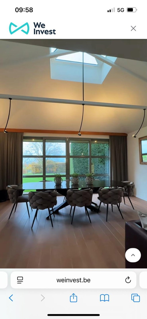 Prachtige nieuwe Cattelan Italia tafel van rookglas