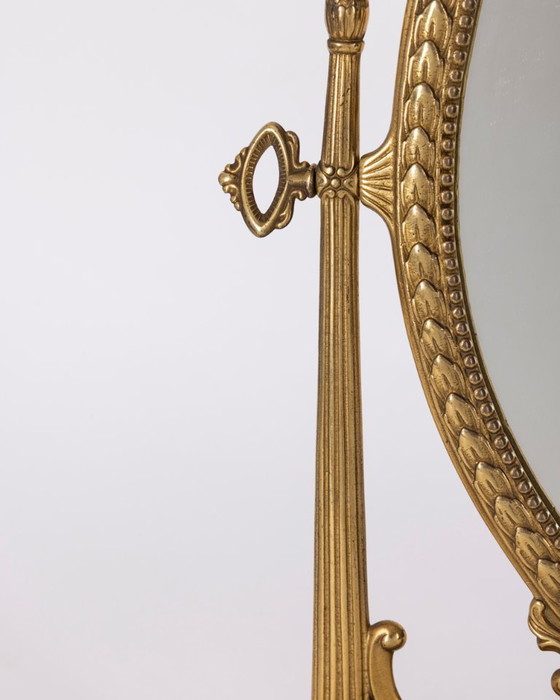 Vintage Italiaanse gedecoreerde messing tafelspiegel uit de jaren 60. – Brass (photo 7 of 15)